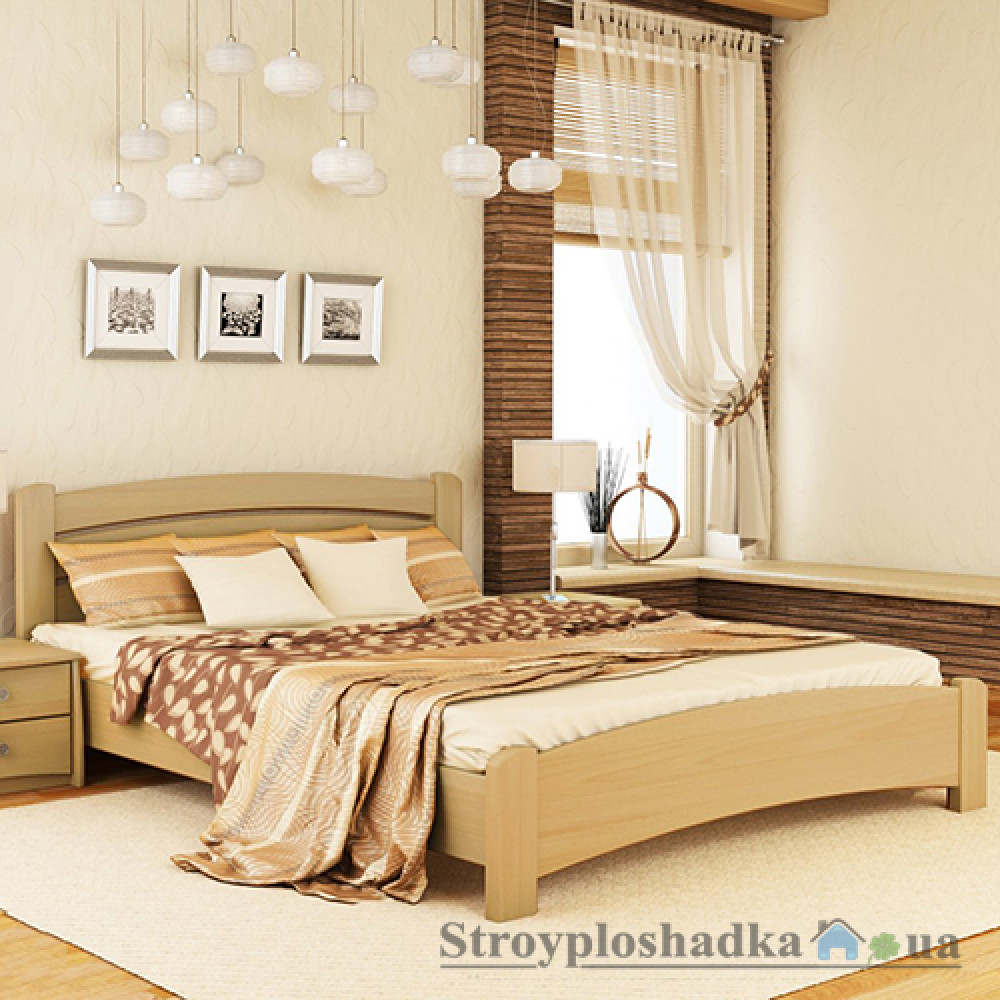 Ліжко Естелла Венеція Люкс, 180х200 см, масив бук, 102 натуральний бук
