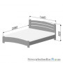 Ліжко Естелла Венеція Люкс, 180х200 см, масив бук, 107 білий