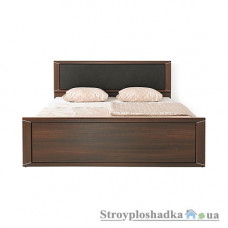 Ліжко Gerbor Палемо 022, 185х90.5х205 см, ЛДСП/МДФ/тканина, вишня малага/сіра тканина
