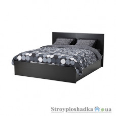Кровать IKEA Мальм 102.498.68, 156х100х209 см,  ДСП/МДФ/ОСБ/Ясеневый шпон/Дубовый шпон, черно-коричневый 