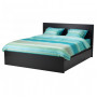 Кровать IKEA Мальм 999.316.25, 156х100х209 см, ДСП/МДФ/ОСБ/Ясеневый шпон/Дубовый шпон, черно-коричневый 