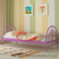 Ліжко металеве Мадера Аліса Люкс, 80х200 см, основа - дерев′яні ламелі, фіолетове