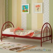 Кровать металлическая Мадера Алиса Люкс, 80х190 см, основа - деревянные ламели, красная