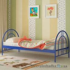 Кровать металлическая Мадера Алиса Люкс, 80х190 см, основа - деревянные ламели, синяя
