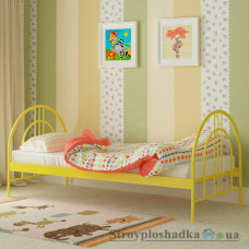 Кровать металлическая Мадера Алиса Люкс, 80х190 см, основа - деревянные ламели, желтая
