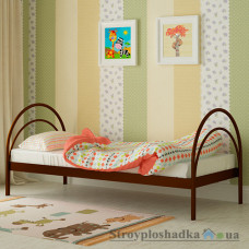 Кровать металлическая Мадера Алиса, 80х200 см, основа - металлические трубки, коричневая