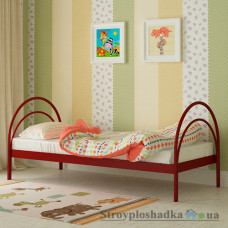 Кровать металлическая Мадера Алиса, 80х200 см, основа - металлические трубки, красная