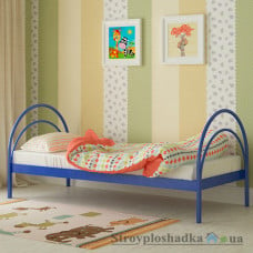 Ліжко металеве Мадера Аліса, 80х190 см, основа - дерев′яні ламелі, синє