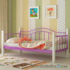 Кровать металлическая Мадера Алонзо, 80х190 см, основа - деревянные ламели, фиолетовая
