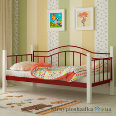 Кровать металлическая Мадера Алонзо, 80х190 см, основа - деревянные ламели, красная