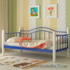 Кровать металлическая Мадера Алонзо, 90х200 см, основа - металлические трубки, синяя