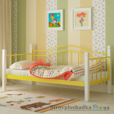 Кровать металлическая Мадера Алонзо, 80х190 см, основа - металлические трубки, желтая