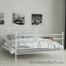 Кровать металлическая Мадера Бриана, 160х200 см, основа - деревянные ламели, белая