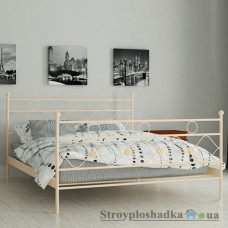 Кровать металлическая Мадера Бриана, 160х200 см, основа - деревянные ламели, бежевая