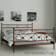 Ліжко металеве Мадера Бріана, 140х200 см, основа - дерев′яні ламелі, коричневе