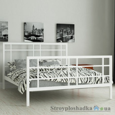 Ліжко металеве Мадера Дейзі, 180х190 см, основа - дерев′яні ламелі, біле