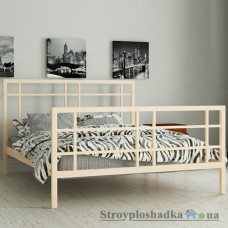 Кровать металлическая Мадера Дейзи, 90х190 см, основа - деревянные ламели, бежевая