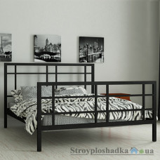 Ліжко металеве Мадера Дейзі, 120х190 см, основа - металеві трубки, чорне