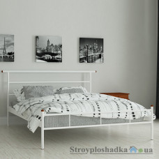 Ліжко металеве Мадера Діаз, 80х190 см, основа - дерев′яні ламелі, біле