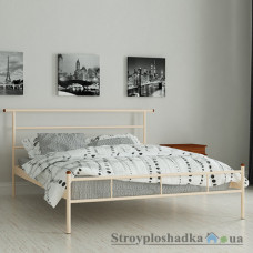 Кровать металлическая Мадера Диаз, 140х200 см, основа - деревянные ламели, бежевая