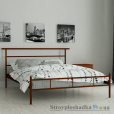Кровать металлическая Мадера Диаз, 140х190 см, основа - металлические трубки, коричневая