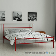 Ліжко металеве Мадера Діаз, 120х190 см, основа - дерев′яні ламелі, червоне