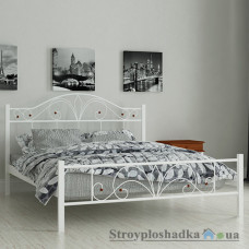 Кровать металлическая Мадера Элиз, 120х190 см, основа - деревянные ламели, белая