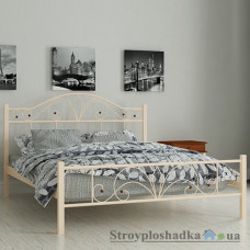Кровать металлическая Мадера Элиз, 160х190 см, основа - деревянные ламели, бежевая