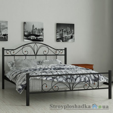 Ліжко металеве Мадера Еліз, 120х190 см, основа - дерев′яні ламелі, чорне