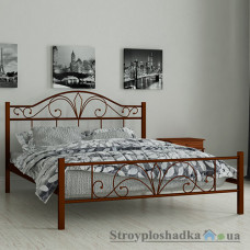 Кровать металлическая Мадера Элиз, 120х190 см, основа - деревянные ламели, коричневая