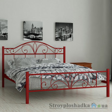Ліжко металеве Мадера Еліз, 160х190 см, основа - дерев′яні ламелі, червоне