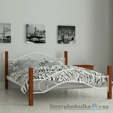 Ліжко металеве Мадера Фелісіті, 160х190 см, основа - дерев′яні ламелі, біле