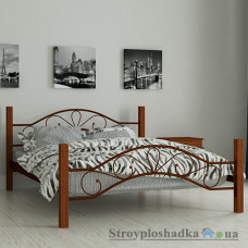 Ліжко металеве Мадера Фелісіті, 140х200 см, основа - металеві трубки, коричневе