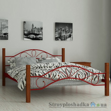 Ліжко металеве Мадера Фелісіті, 120х180 см, основа - дерев′яні ламелі, червоне