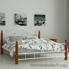 Кровать металлическая Мадера Гледис, 120х190 см, основа - деревянные ламели, белая