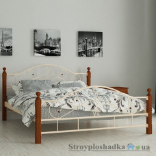 Кровать металлическая Мадера Гледис, 120х190 см, основа - деревянные ламели, бежевая