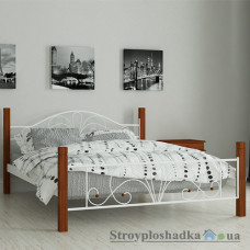 Кровать металлическая Мадера Изабелла, 120х200 см, основа - деревянные ламели, белая