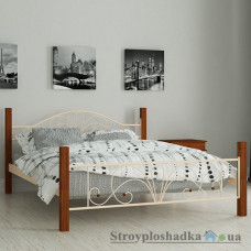 Кровать металлическая Мадера Изабелла, 120х190 см, основа - деревянные ламели, бежевая