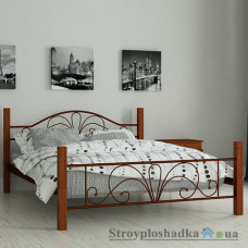 Кровать металлическая Мадера Изабелла, 120х200 см, основа - деревянные ламели, коричневая