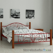 Кровать металлическая Мадера Изабелла, 120х200 см, основа - деревянные ламели, красная