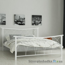 Ліжко металеве Мадера Кіра, 120х190 см, основа - дерев′яні ламелі, біле