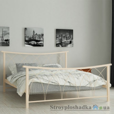 Кровать металлическая Мадера Кира, 120х190 см, основа - деревянные ламели, бежевая