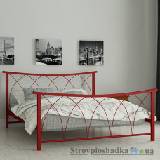 Кровать металлическая Мадера Кира, 160х190 см, основа - деревянные ламели, красная