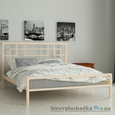 Кровать металлическая Мадера Лейла, 120х190 см, основа - деревянные ламели, бежевая