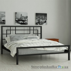 Кровать металлическая Мадера Лейла, 120х190 см, основа - деревянные ламели, черная