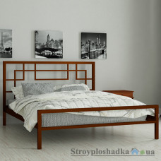 Кровать металлическая Мадера Лейла, 120х190 см, основа - деревянные ламели, коричневая