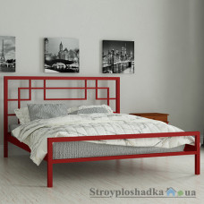 Кровать металлическая Мадера Лейла, 140х190 см, основа - металлические трубки, красная