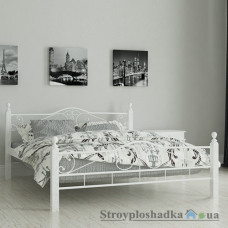 Кровать металлическая Мадера ″Мадера″, 140х190 см, основа - деревянные ламели, белая
