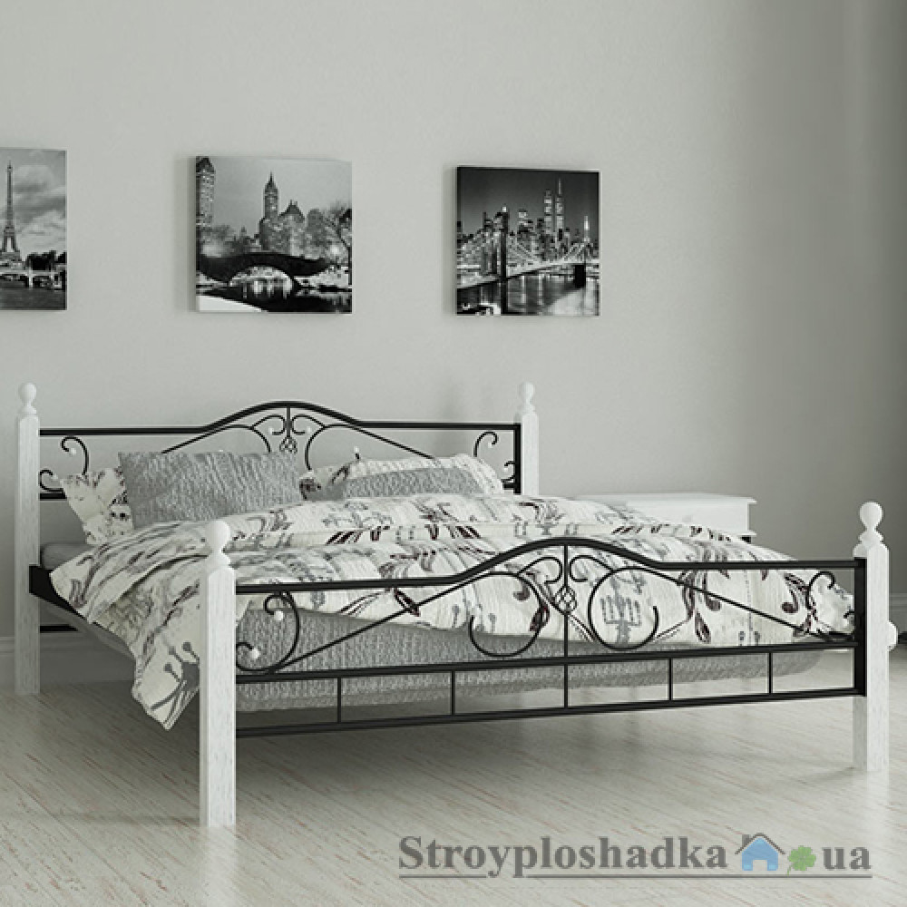 Кровать металлическая Мадера ″Мадера″, 120х200 см, основа - деревянные ламели, черная