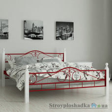 Кровать металлическая Мадера ″Мадера″, 160х190 см, основа - деревянные ламели, красная
